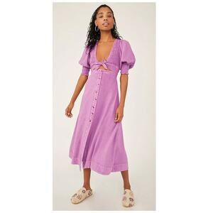 Free People String of Hearts Cutout Maxi Dress Size Medium